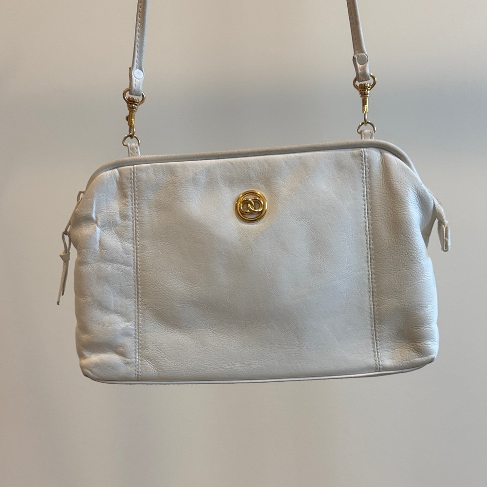 Vintage White Leather Bag